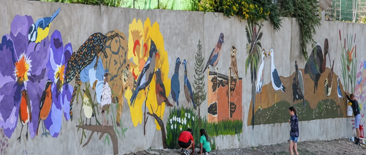 Mural medioambiental del proyecto Río de Oro en Melilla